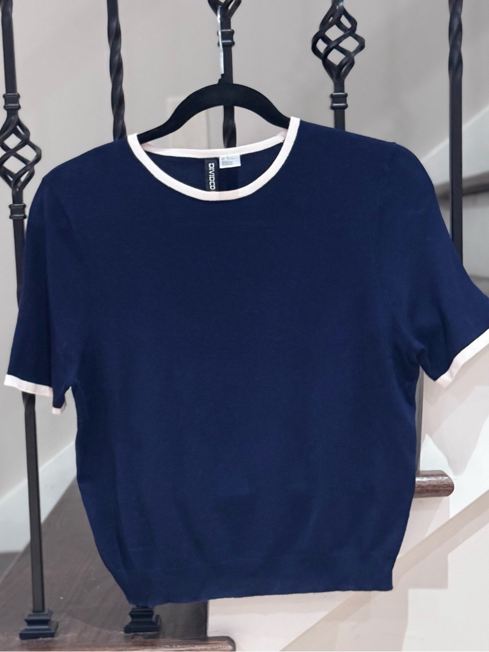 H&M Navy Tee with White Trim